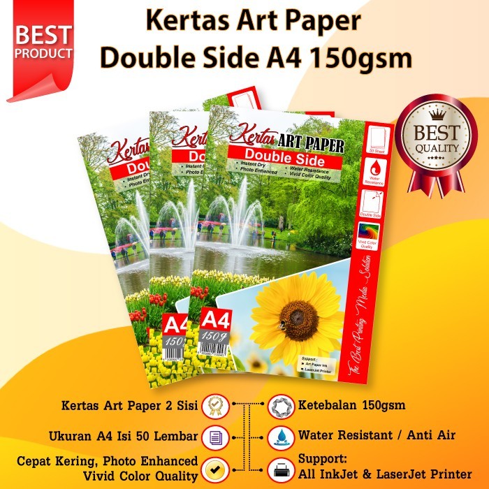 

Kertas ArtPaper A4 150gsm isi 50 Lembar Photo Paper 150sm 50 Sheet