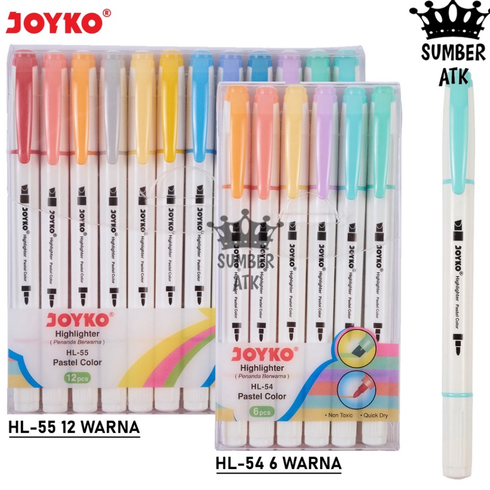 

Best Product Highlighter Penanda Joyko HL54 HL55 6 dan 12 warna Pastel Best