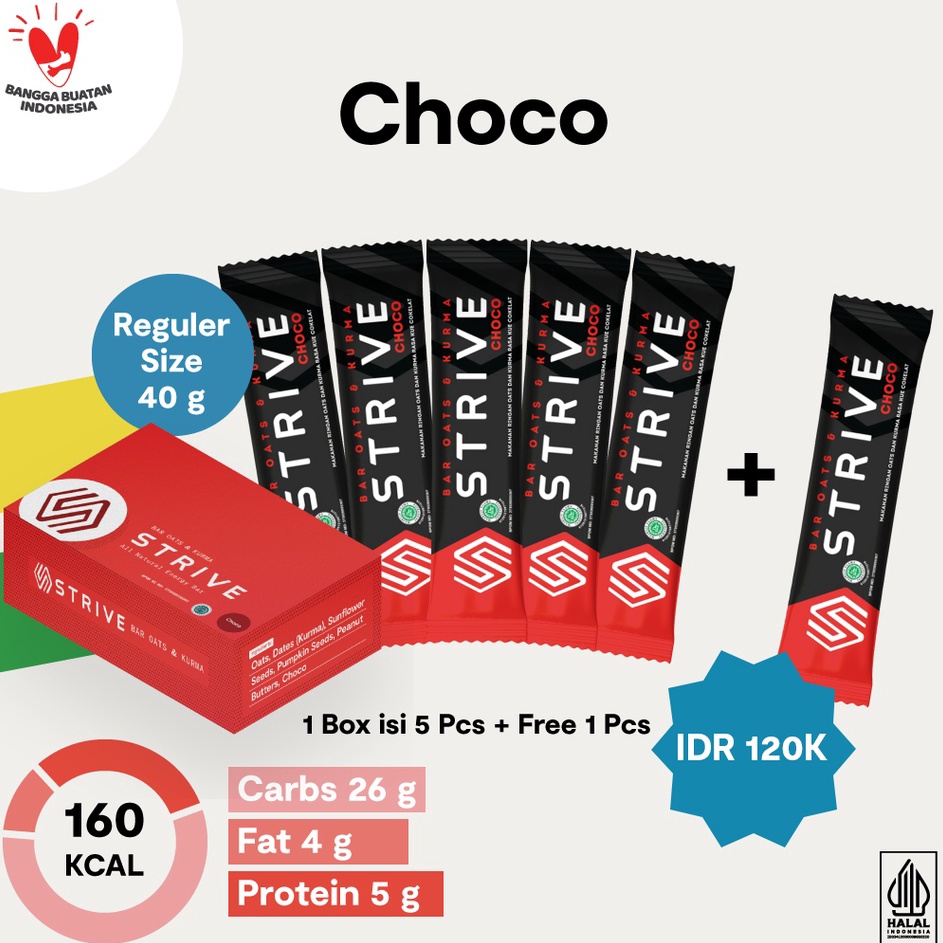 

Model Baru STRIVE Energy Bar Choco Fullbar 4 gr x 6 pcs