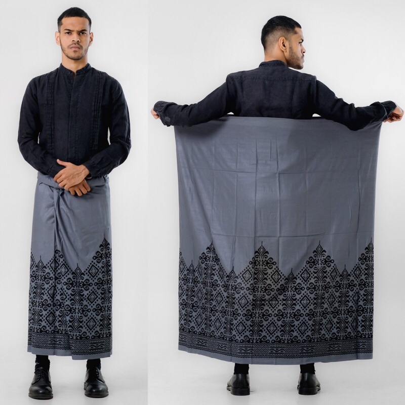 Sarung Batik Goyor Motif Pagar Alam Sarang Tawon Series Warna Hitam Navy Hijau - Sarung Batik Pria D