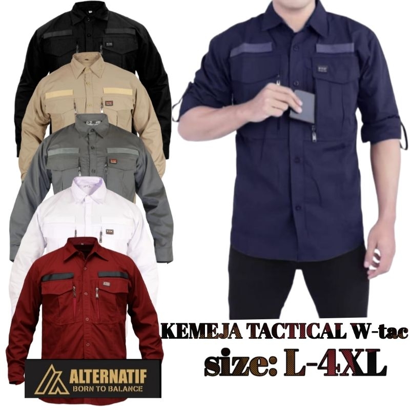 W-tac KEMEJA TACTICAL OUTDOOR PRIA SERAGAM KEMEJA GUNUNG PARTAI KPU READY JUMBO BIGSIZE