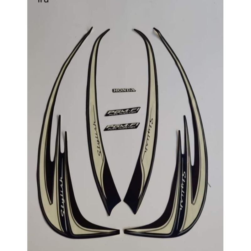 (BISA COD) STRIPING LIS STICKER STIKER BODY MOTOR STANDAR ORI HONDA SCOOPY STYLISH 2014 BIRU DONGKER
