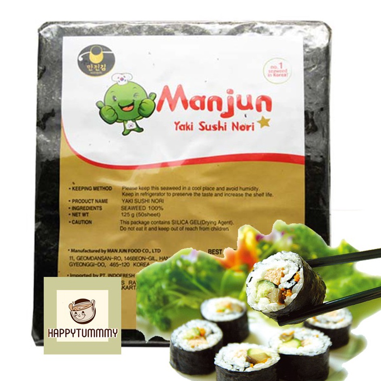 

L44ris Manjun Nori HALAL 5 Lembar Seaweed Rumput Laut Sushi Gimbap Korean Yaki Sushi Nori Must Get it