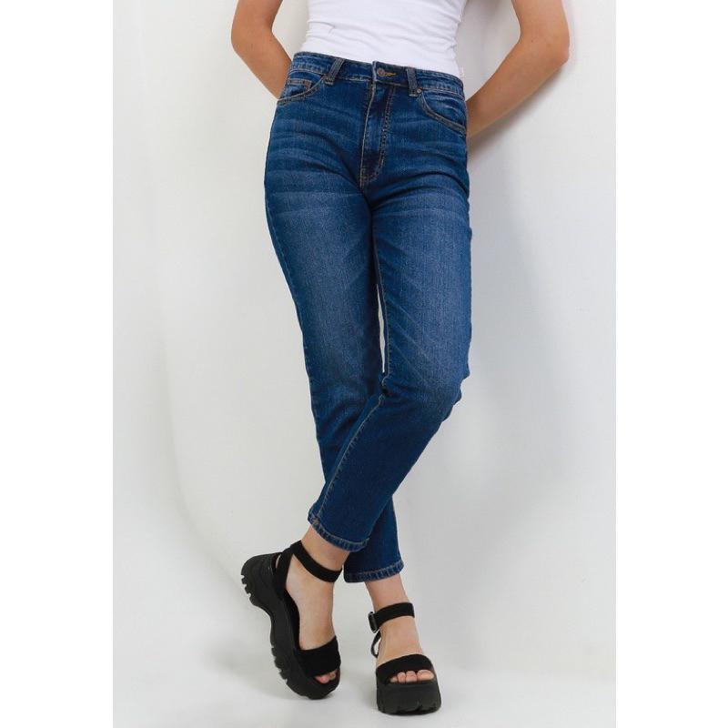 DUST Celana Straight Jeans Melawas Biru Comfease  (D.31292) sz XXXL NEW