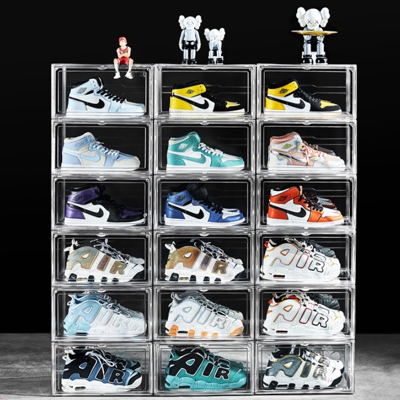 Terbtas Kotak Sepatu Premium Ukuran Besar Kotak Rak Sepatu Full Akrilik Transparan Acrylic Shoe Box 