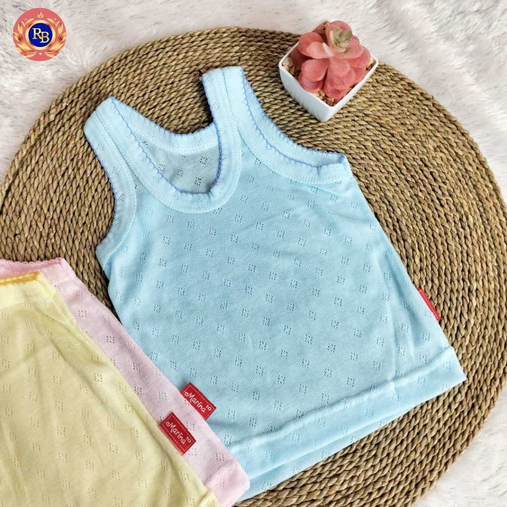 [6Pcs] SINGLET LUBANG WARNA - KAOS DALAM MARINA ANAK/REMAJA MURAH CEWEK/COWOK