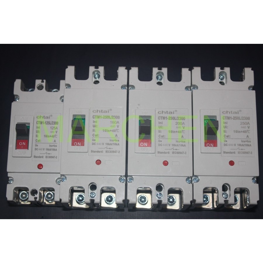 MCCB MCB NFB DC PV 125A 160A 200A 250A 2P 2 pole CHTAI