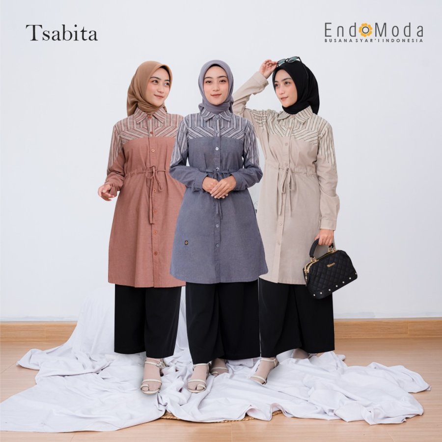 Tunik Kemeja Atasan TSABITA Endomoda Fashion Muslimah Tunik Wanita Trendy