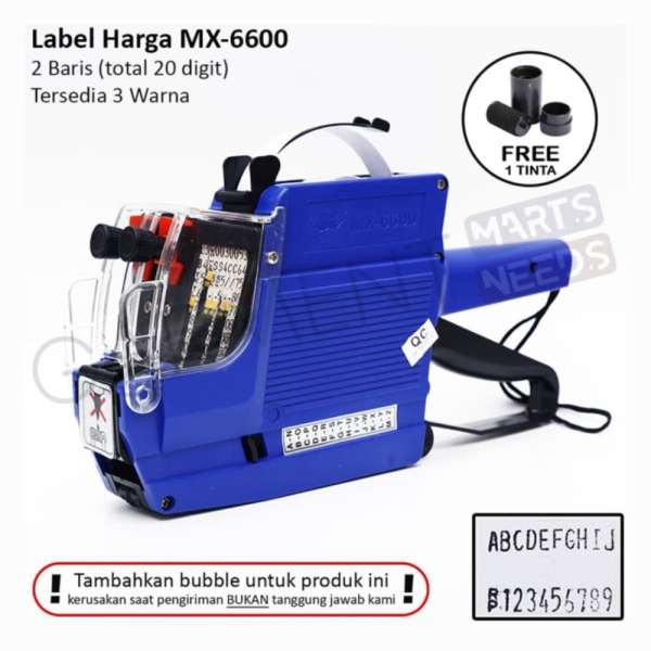 

Unik ALAT LABEL HARGA PRICE LABELLER MX 6600 2 BARIS MURAH Berkualitas