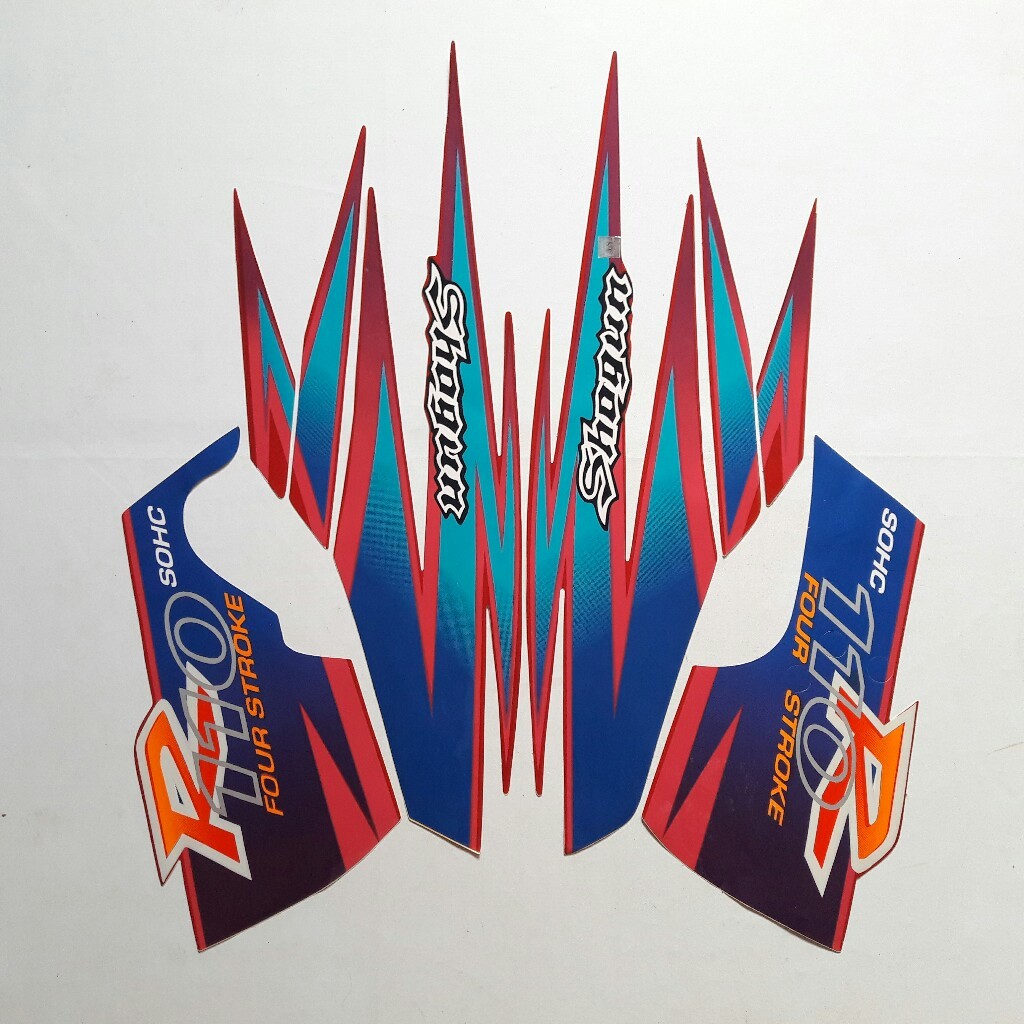 Striping stiker lis body motor suzuki Shogun 2000 merah
