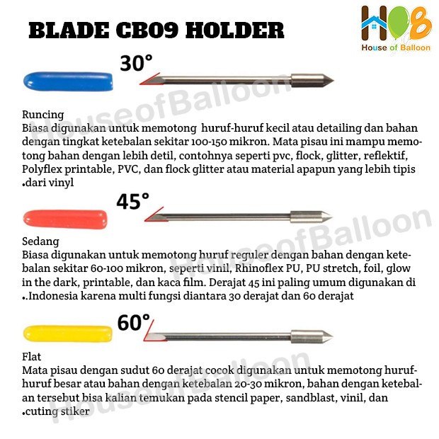 

H7Y Blade Holder CB09 Pisau Cutting Kompatible dengan Graphtec Silhouette Cameo 1/2/3/4 Potrait 1/2