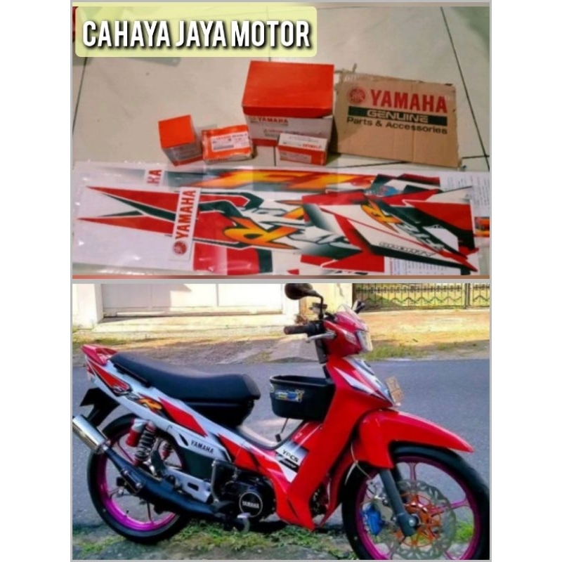 Striping Stiker Lis Yamaha Fizr Fizr Merah Putih 2001 2002 Asli Yamaha Full Set