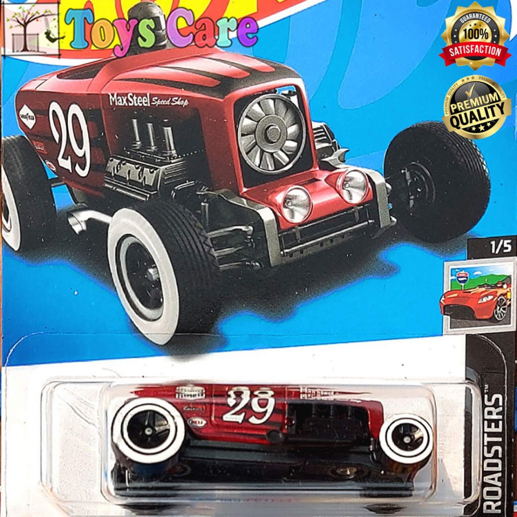 HOTWHEELS MAX STEEL 2024 MERAH - HOTROD HOT ROD MUSLE BLOWN MOD ROD DRAG RACE