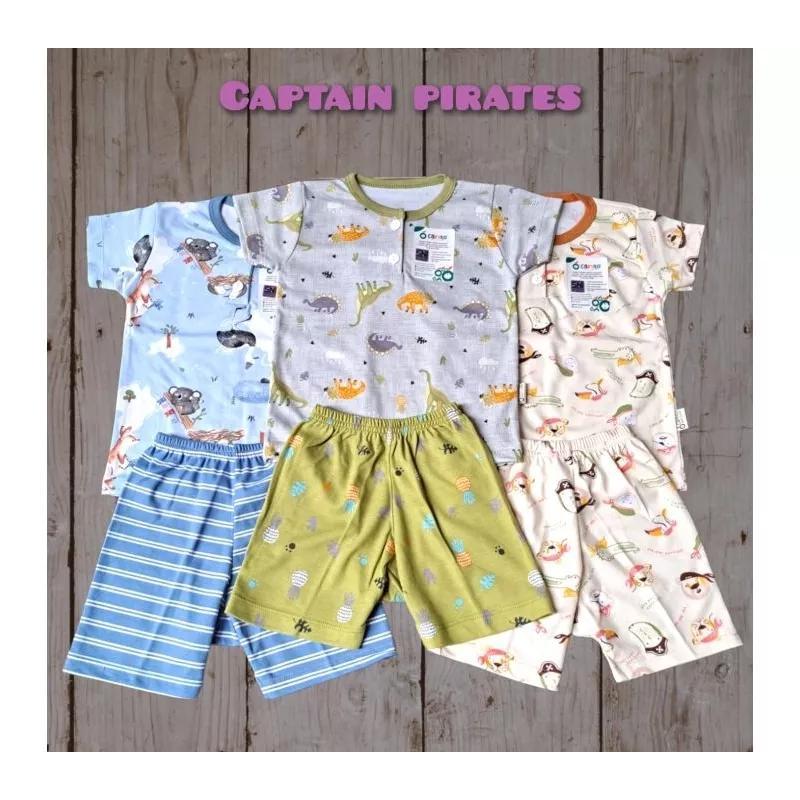 3 PCS SETELAN PENDEK MERK CAINITO CAPTAIN PIRATES SIZE S M L XL XXL