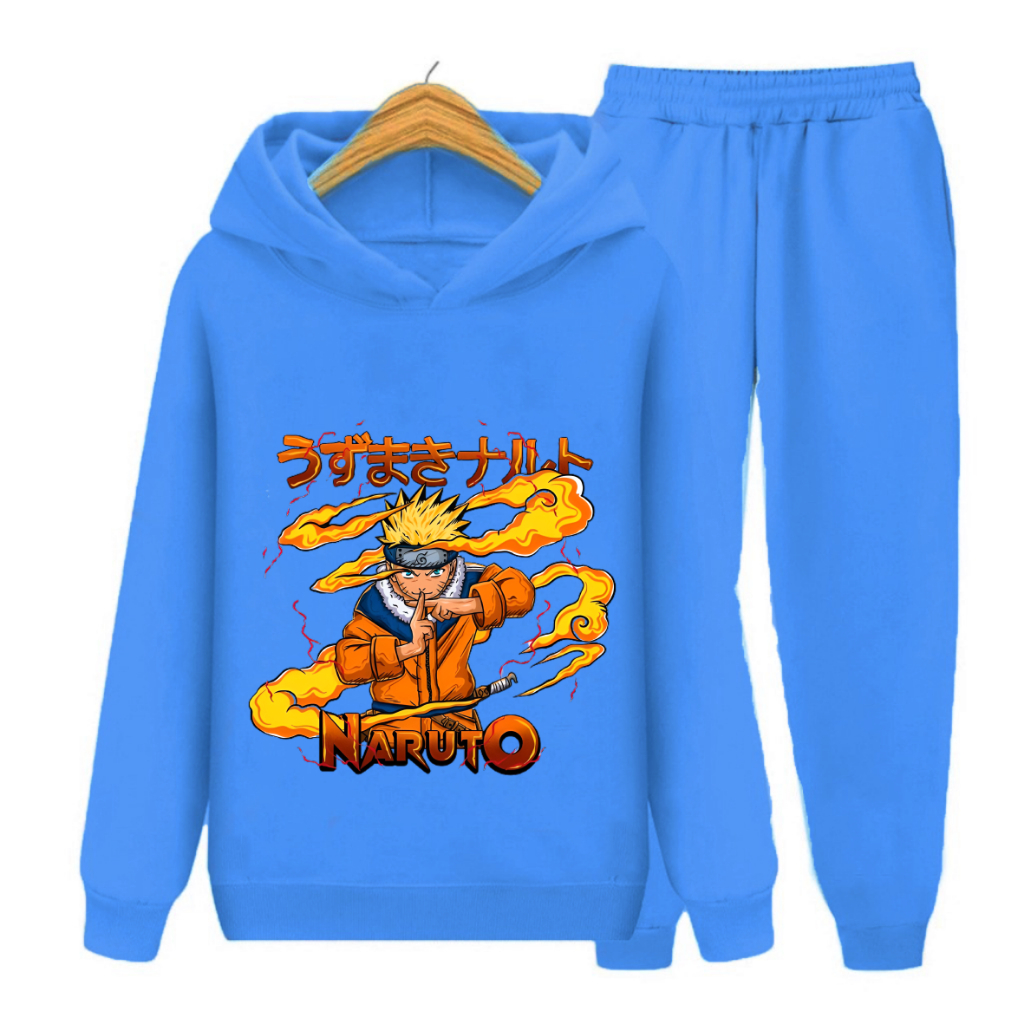 Lexander Setelan Sweater Hoodie Topi Anak Remaja Gambar Naruto Uzumaki