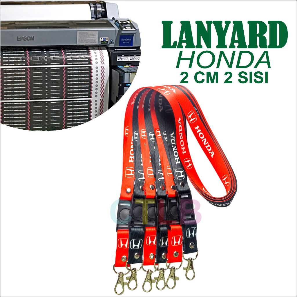 TALI GANTUNGAN OTOMOTIF HONDA/GANTUNGAN KUNCI HONDA/KALUNG NAME TAG ID CARD HONDA /LANYARD PRINTING 