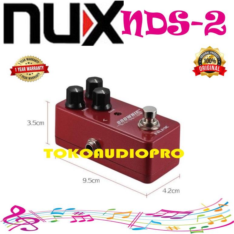 Nux NDS2 Pedal Efek Gitar Distorsi Brownie Mini Pedal NDS-2