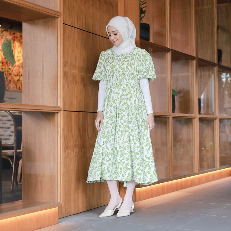 Akasia Dress Korean style summer style floral dress  white