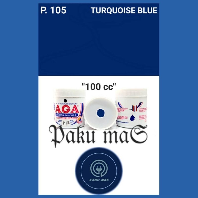 Cat Aga poster 100cc cat aga tembok cat gabus Aga Turquoise Blue (105)