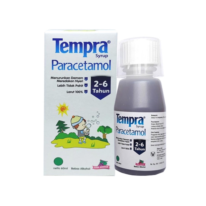 TEMPRA Syrup Anak 2 - 6 tahun Parasetamol 60ml 30ml - Obat Demam Panas Sirup Paracetamol