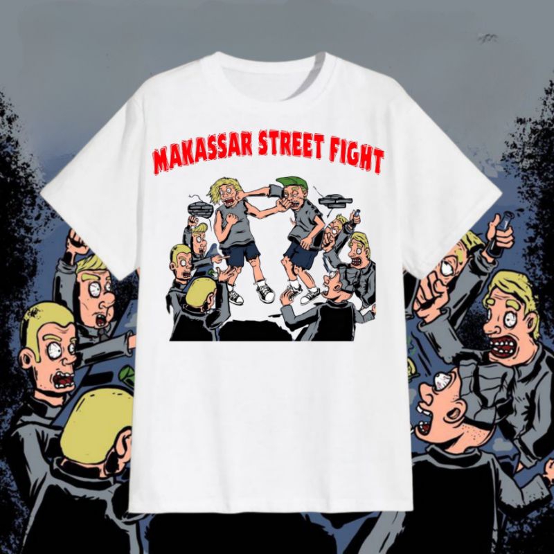 makassarstreetfight T-shirt fight club white