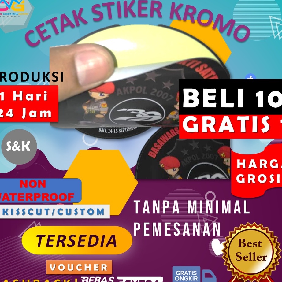 

Hot Sale CETAK STIKER KROMO A3 PRINT CUT Promo