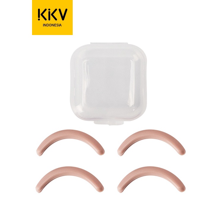 Terkini KKV  Dulce Luna Pink Gold Series Eyelash Curler Refill Karet 4pcs  Storage Box 1set