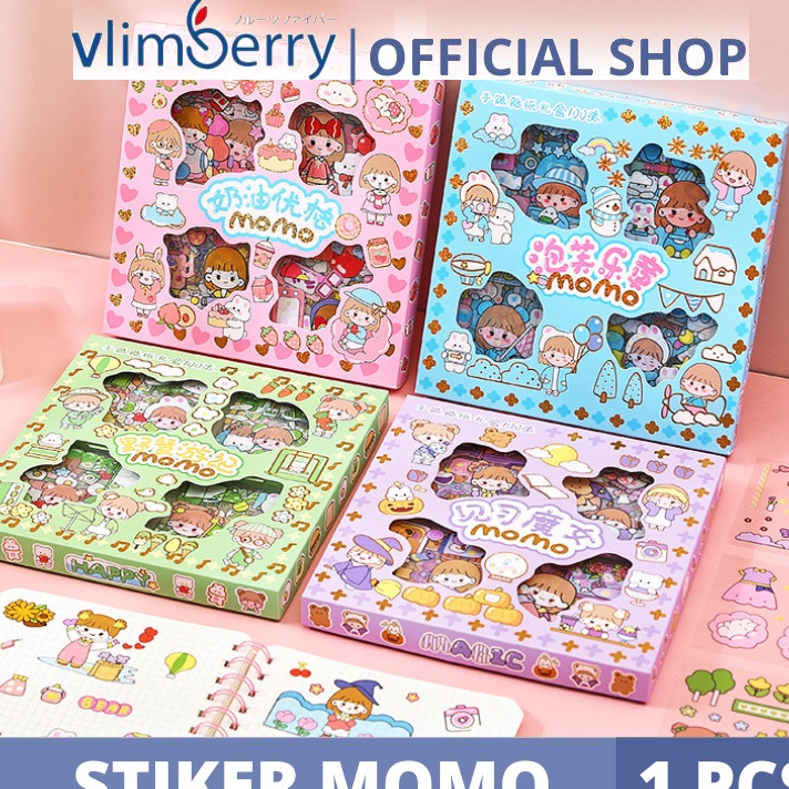 

VLIMBERRY 1 Lembar Stiker Motif Kartun Korea Lucu Anti Air Dekorasi Handbook Scrapbook DIY