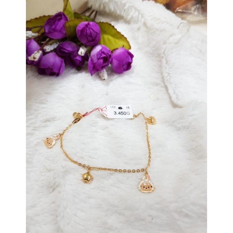 Gelang rantai emas 70 kelinci bintang