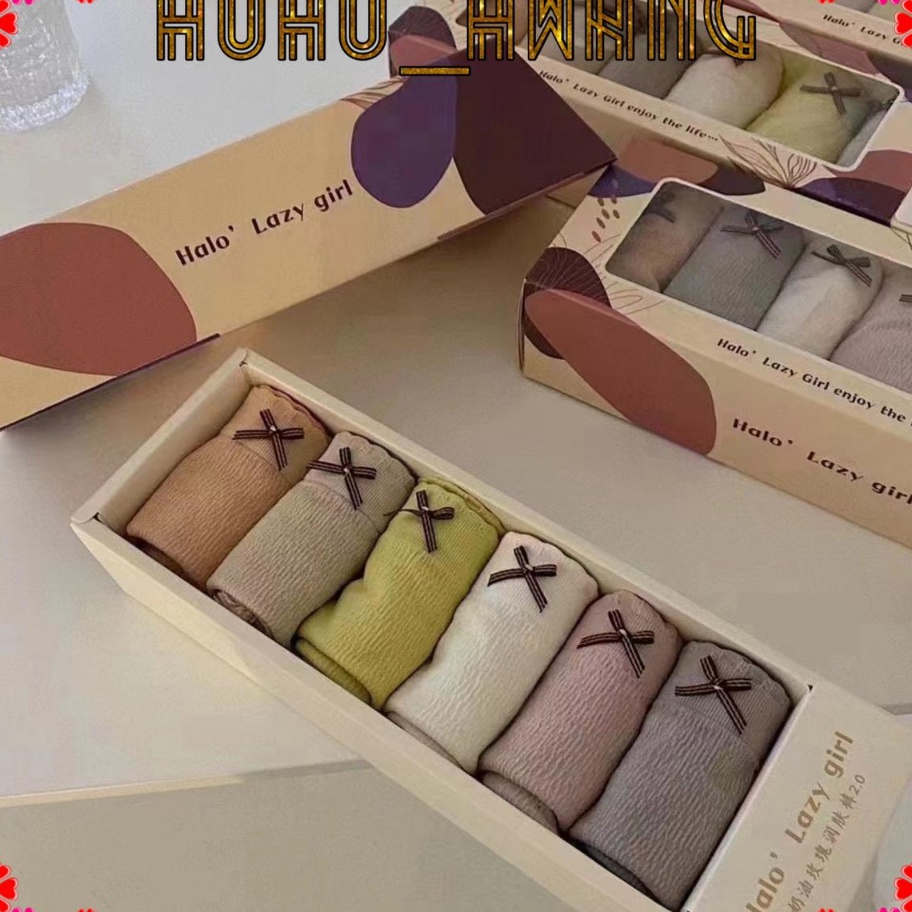 Kode TPH93 HOHOHWANG C324Celana dalam Wanita 6 In 1 Lazy Girl Pants Premium Antibakteri CD Cewek Dek