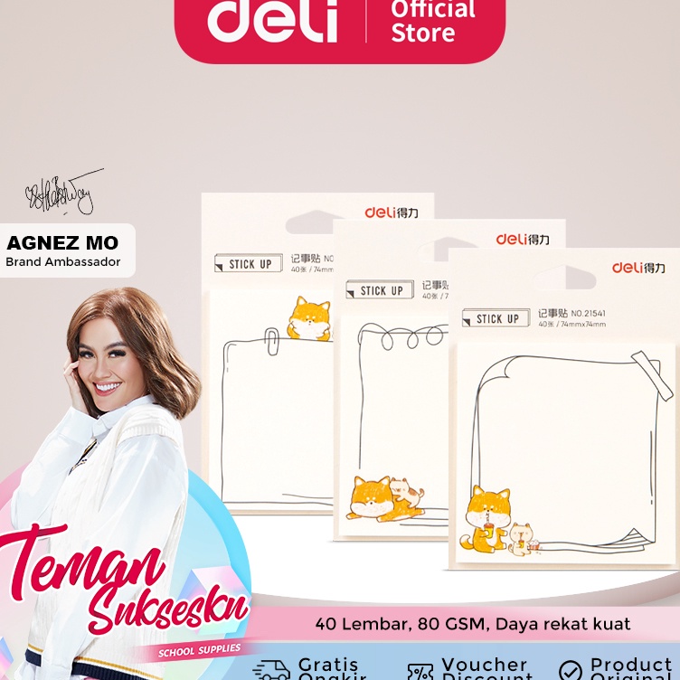 

Deli Sticky Notes 4 lembar 8gsm 7474mm dapat ditempel dibanyak permukaan 21541