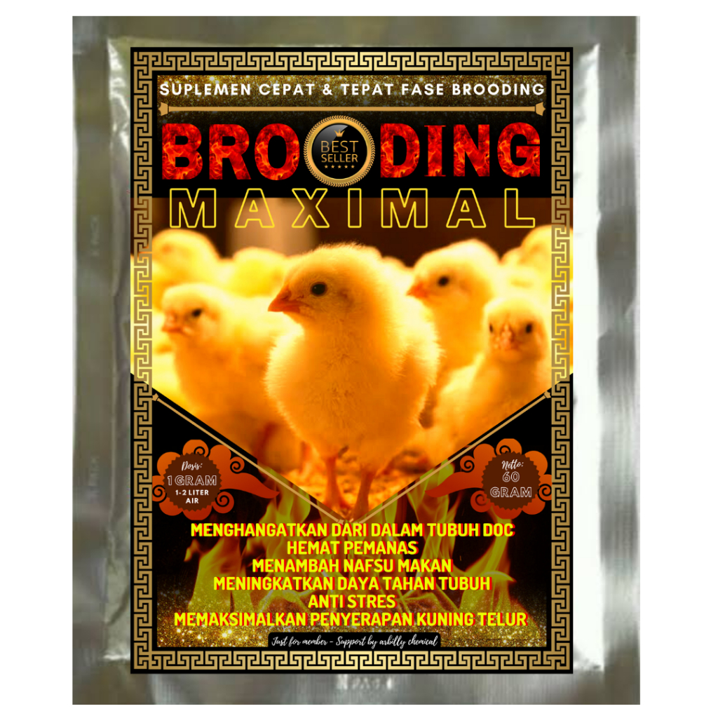 BROODING MAXIMAL - FASE BROODING - VITAMIN AYAM BROILER - SUPLEMEN AYAM BROILER - VITAMIN BROILER - 