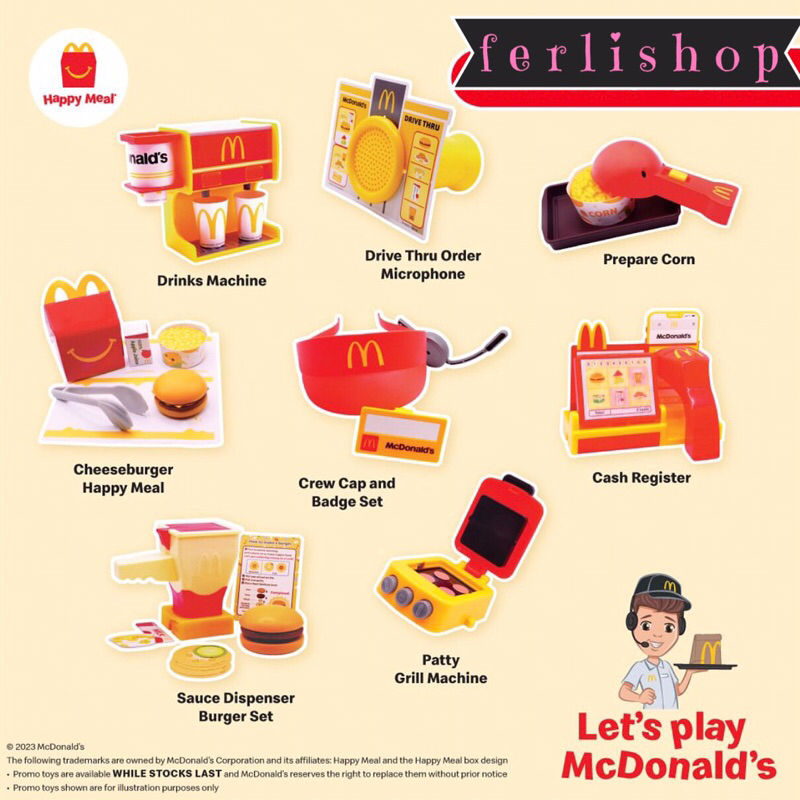 Mainan Happy Meal McD Toys McD playset little lil McDonald Toy baru new segel original