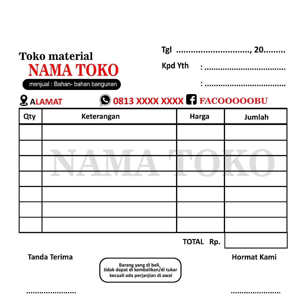 

NOTA CUSTOM UKURAN 1/6 FOLIO uk 10,5 x 10,5 cm (minimal order 6 buku)