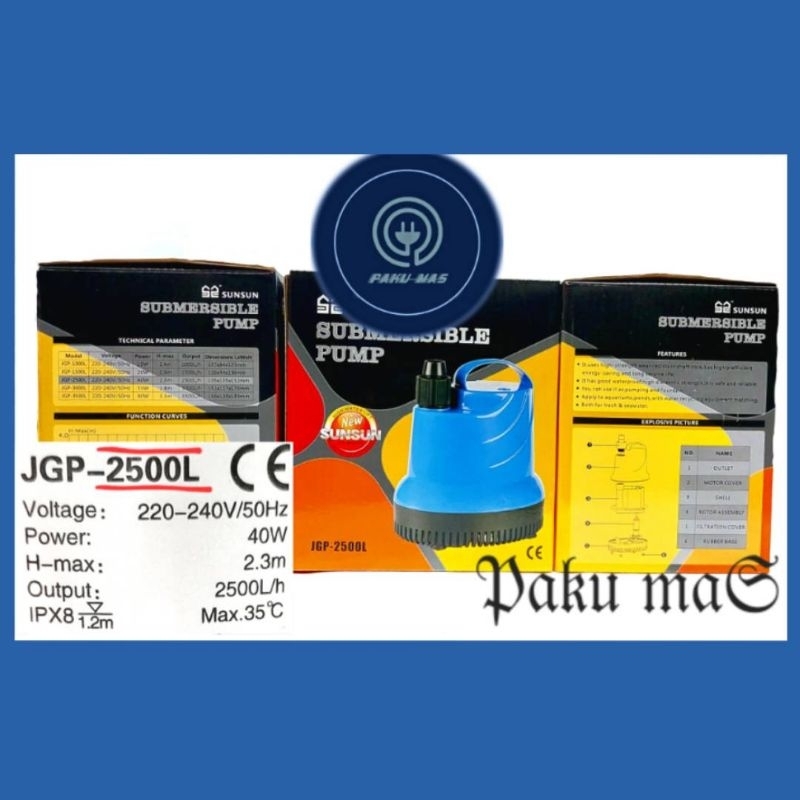 Pompa Celup pompa Aquarium sunsun 2500 pompa kolam ikan