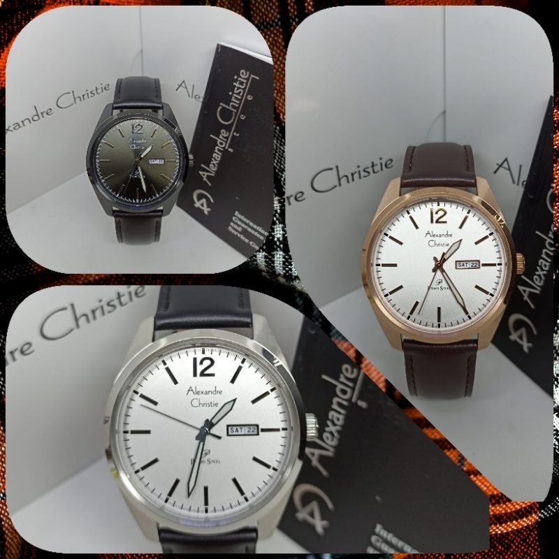 Jam Tangan Pria Alexandre Christie 1012 AC1012 AC 1012 Tali Kulit