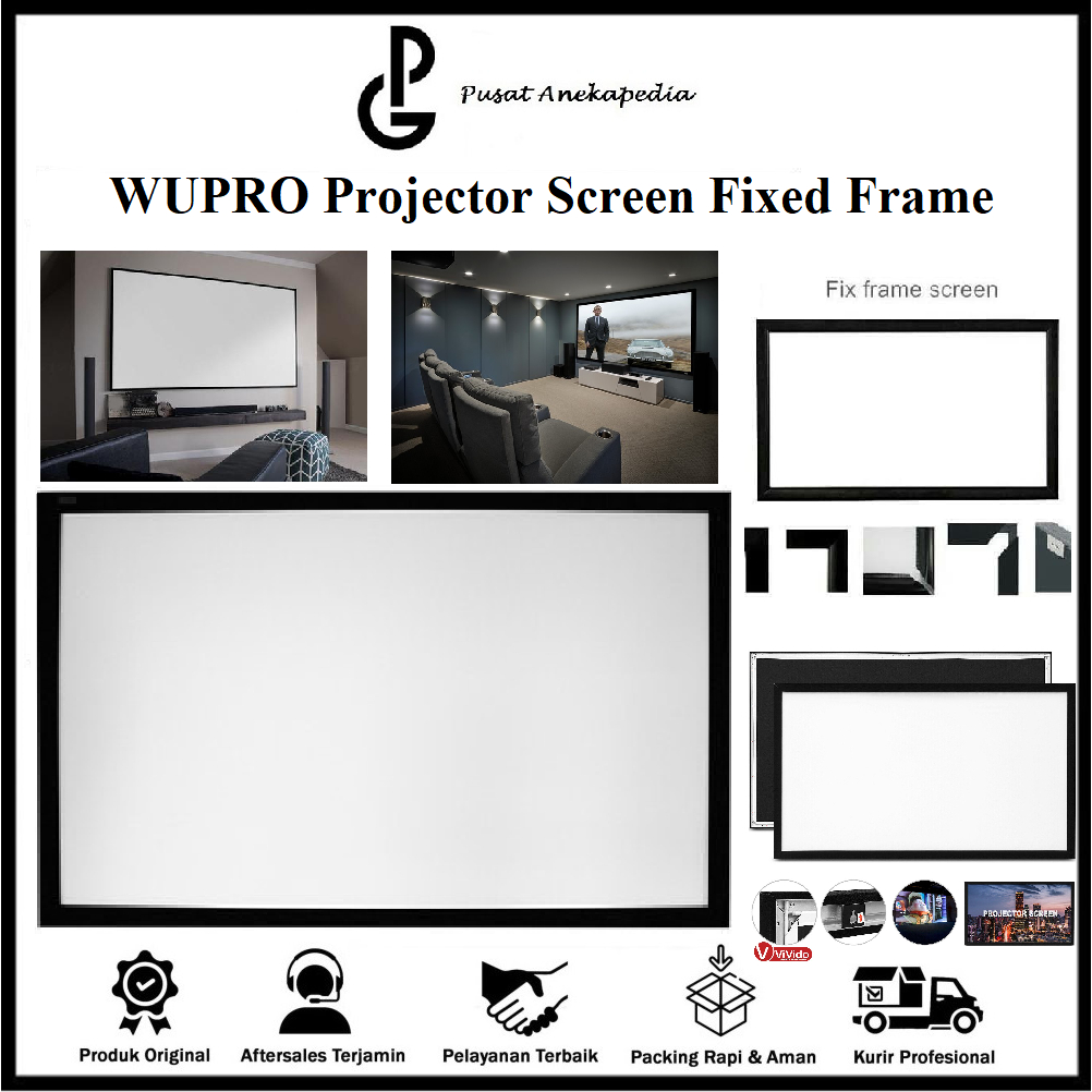 WUPRO Projector Screen Fixed Frame - Layar Proyektor Formovie Screen - Layar Proyektor