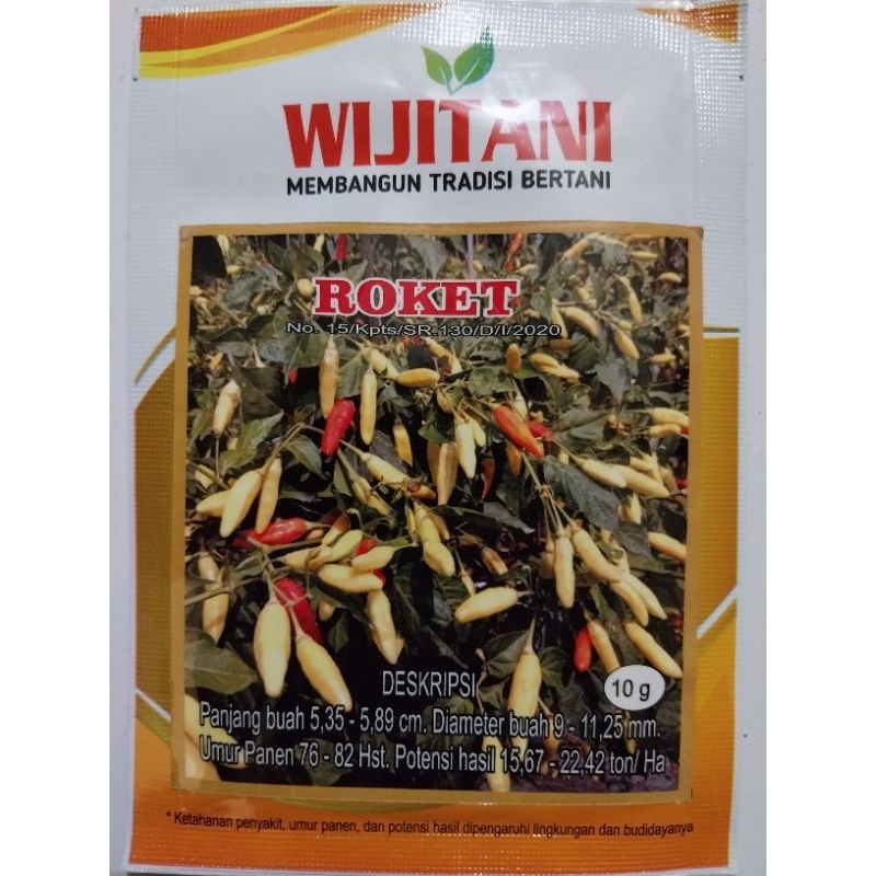 cabe roket kemasan 10 gram wijitani