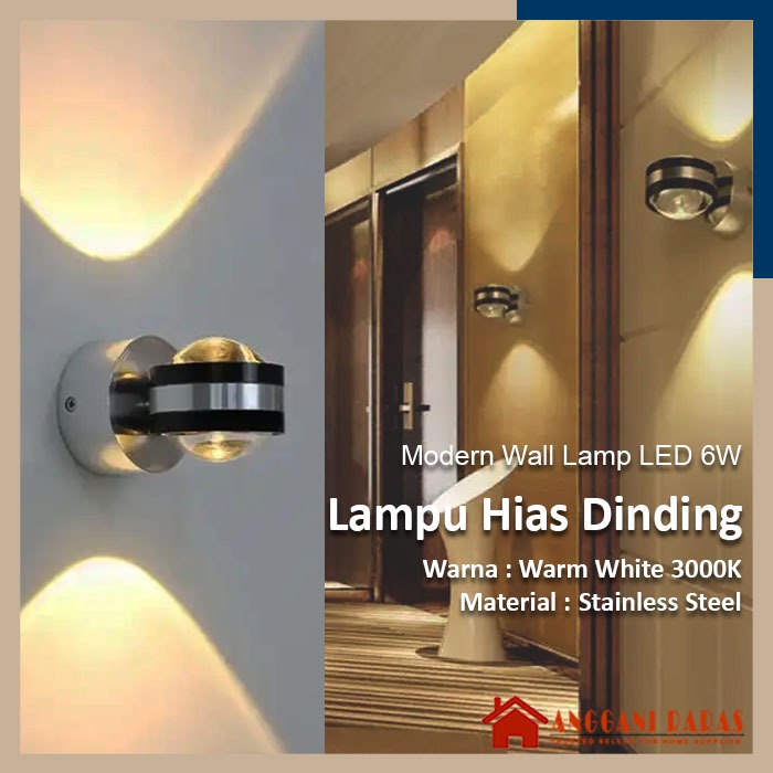 Lampu Tembok Hias Lampu Pilar Lampu Dinding Tempel Teras Depan Rumah Halaman LED Light Warm White 30