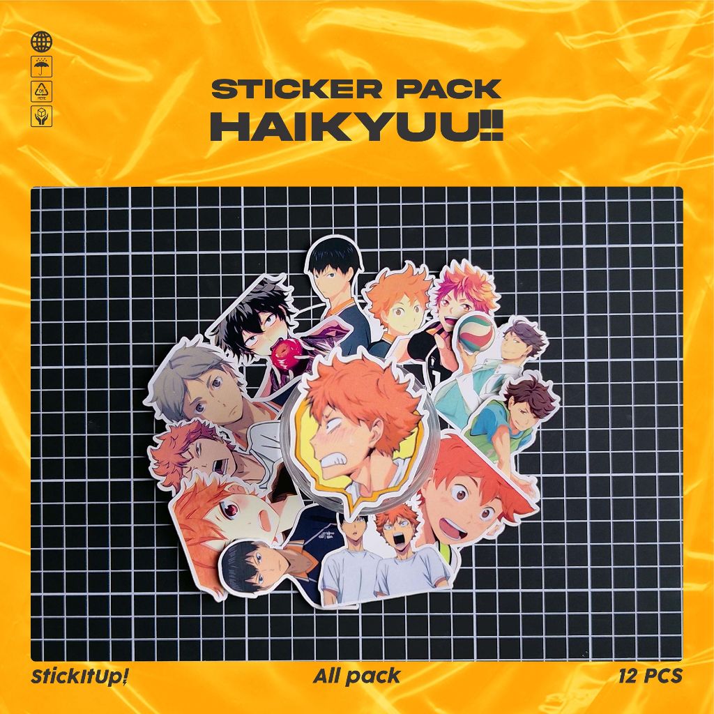 

COD✨ StickItUp Stiker Pack Anime Haikyuu!! Lucu Colorfull Keren Untuk Koper Laptop Skateboard