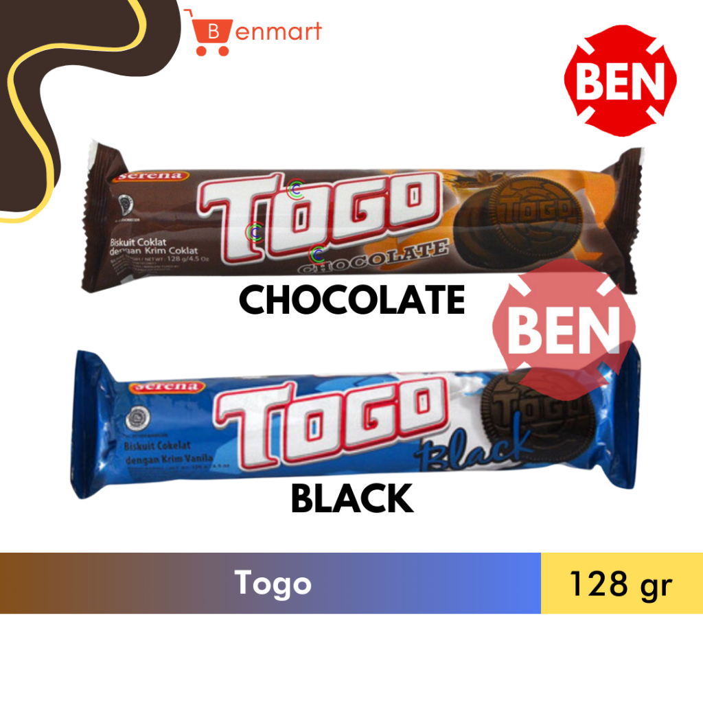 

Togo CHOCOLATE / BLACK 128g 128gr 128 g gr Biskuit Krim Coklat Serena Roll