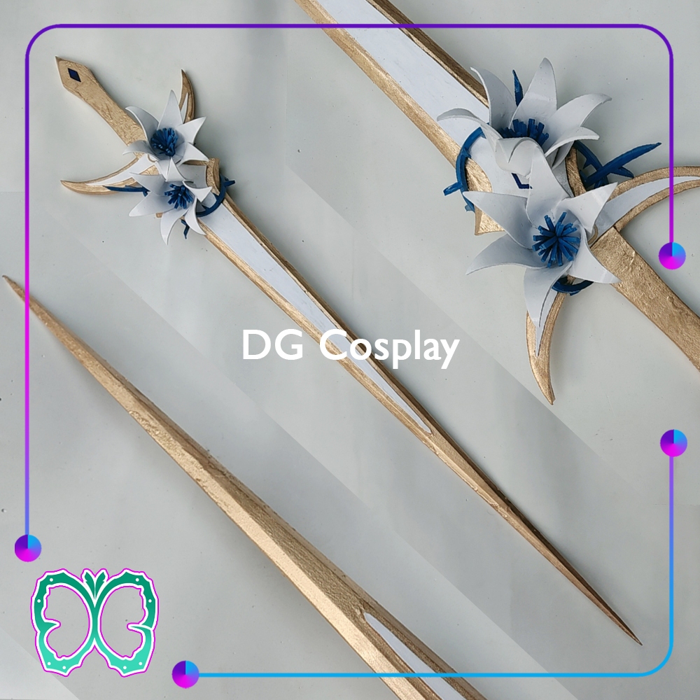 Genshin Impact Cosplay - Aether Sword Abyss Version - Mainan Kayu Replika