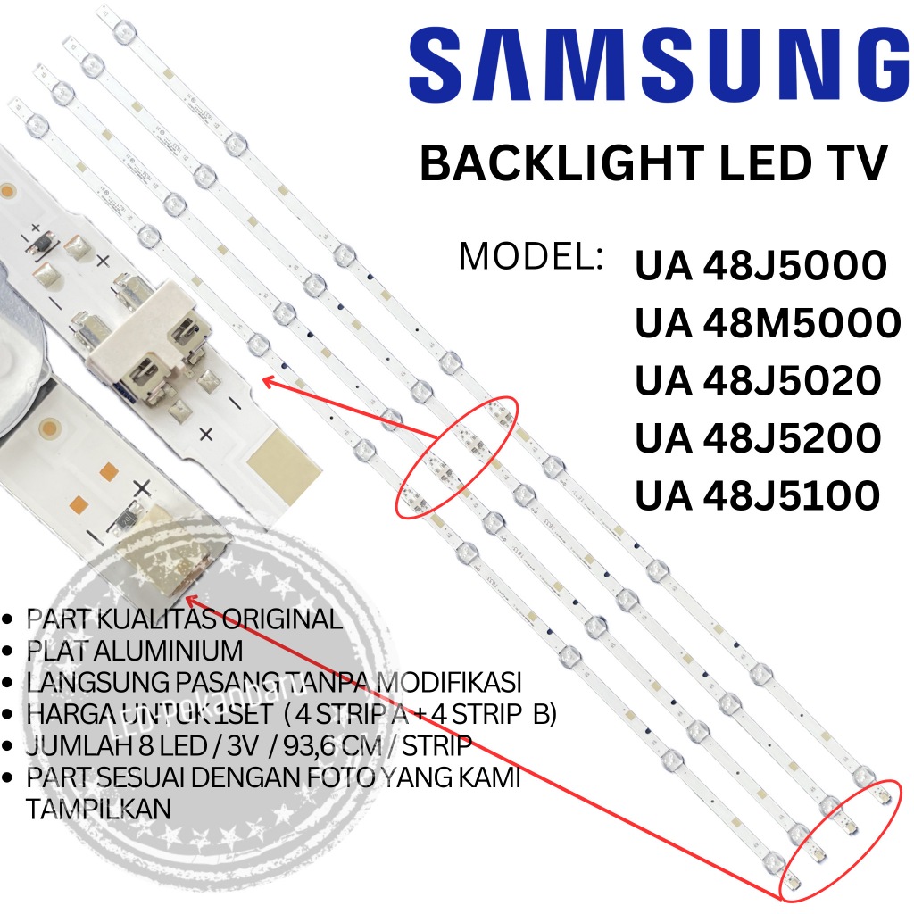 BACKLIGHT LED TV SAMSUNG 48 INC UA 48J5000 48J5250 48J5200 LAMPU BL