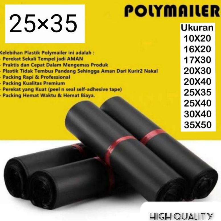 

Best produk Plastik POLYMAILER HITAM 25x35 Isi 1 Lembar Plastik Packing Online Shop GIS