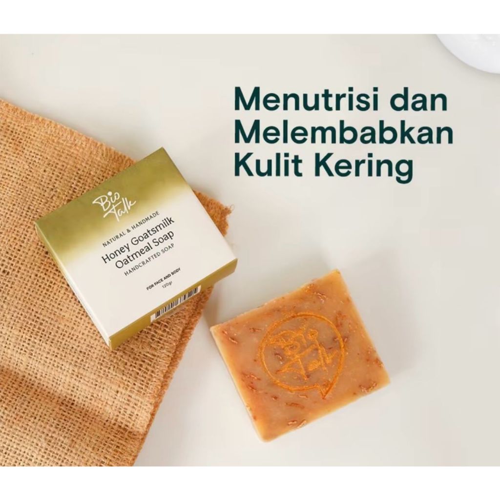 Biotalk Soapbar Honey Goatsmilk Oatmeal Soap kulit kering eczema bio talk  Kulit Kering/Sensitive/Ec