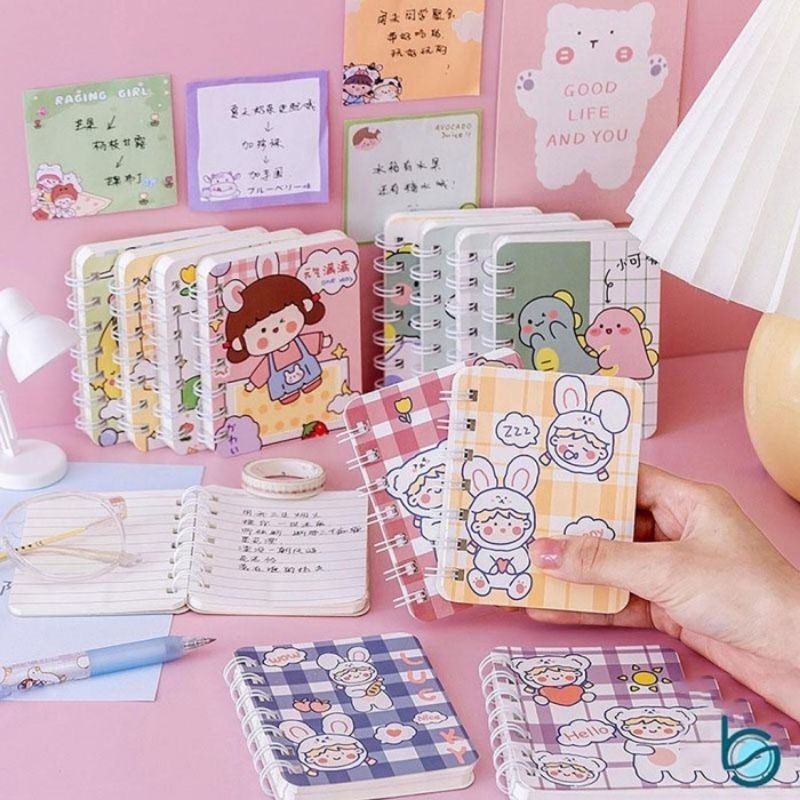 

Grosir 1 Lusin (isi 12 pcs) Notebook Mini A7 Buku Kecil Catatan Scrapbook Mini Buku Notes Kecil Alat Tulis Notebook Ring Motif Paper