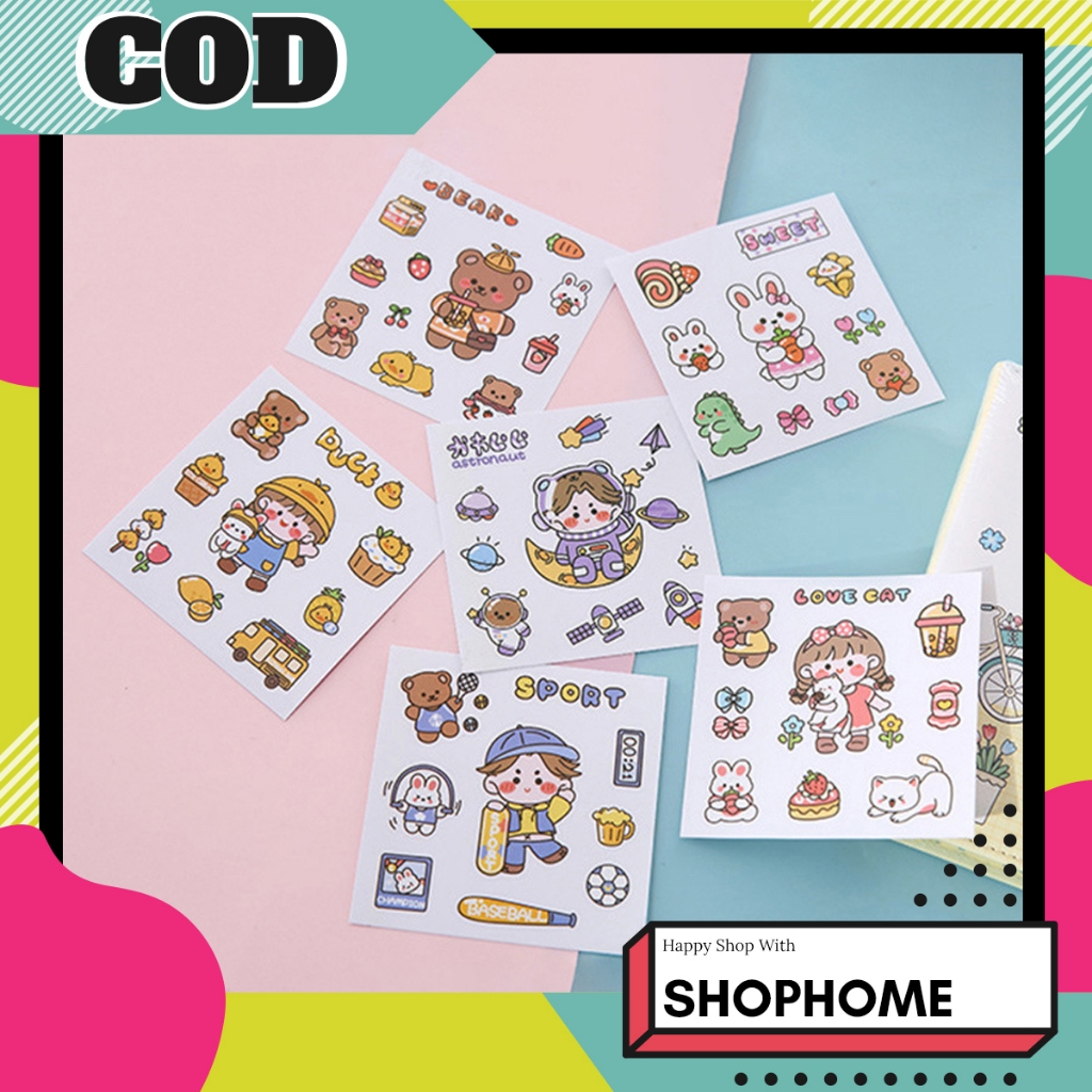 

SHOPHOME - Stiker lucu aeshtetic mini imut korea sticker tempel di HP / Buku / tumblr botol STC02