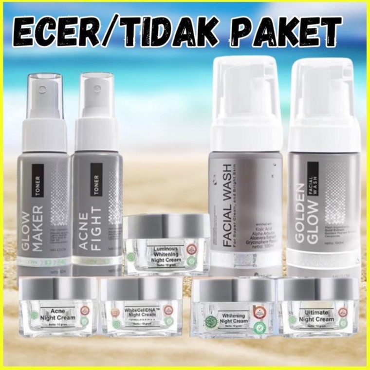 TerdepanS8e8D ECER produk ms glow day cream  night cream  toner  facial wash