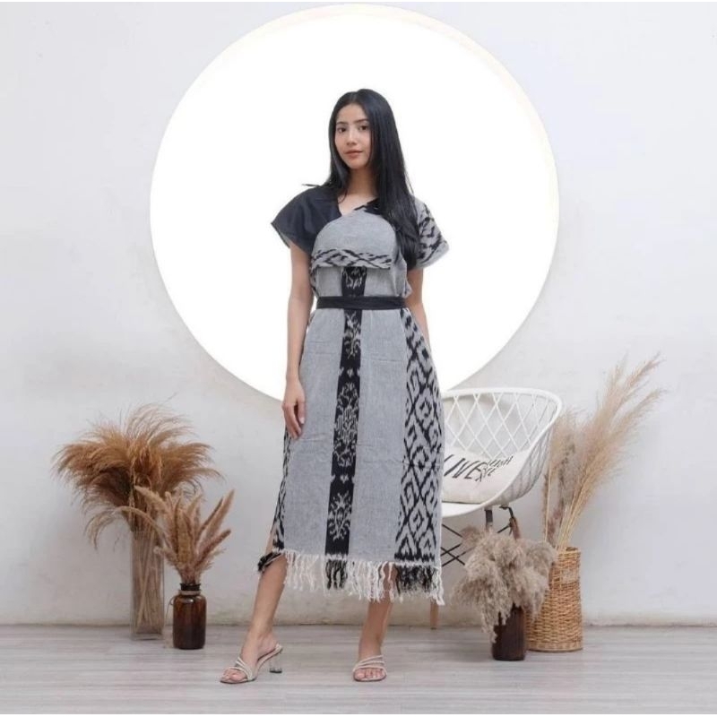 Dress Tenun Aurora - Dress Aurora Series- Dress Kondangan - Dress Pesta - Dress Modern