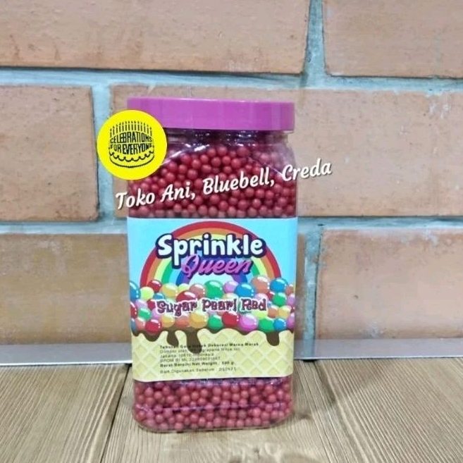 

Sprinkle Sugar Pearl Red Polished 4mm , Botol 500gr ( 067-BB57P )